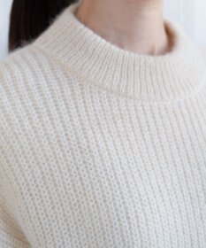 muuc 〈天然素材の上質なモヘヤ〉アルパカモヘヤ畦編みプルオーバー〈日本製〉