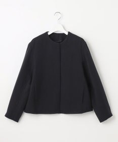 自由区 【XSサイズ～/洗える】ライトダブルクロス ノーカラージャケット