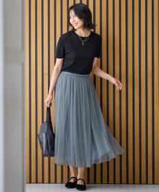 ANY 【ウエストゴム】シャイニーチュールスカート