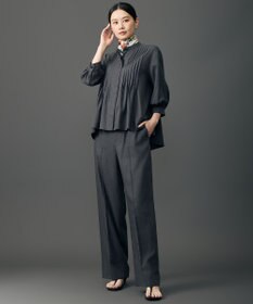 自由区 L 【17号サイズまで展開・セットアップ対応・オンオフ兼用】ソフトツイルクロスワイドストレート パンツ