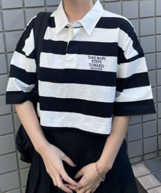 WEGO ワンポイント刺繍ラガーシャツ