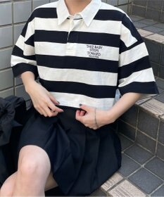 WEGO ワンポイント刺繍ラガーシャツ