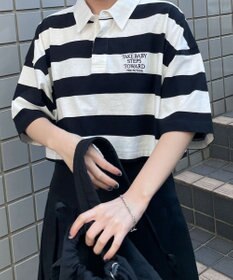 WEGO ワンポイント刺繍ラガーシャツ