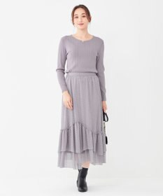 ANY SIS 【洗える】ティアードプリント スカート