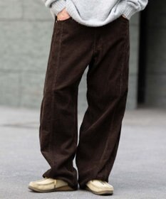 WEGO イージー3Dバレルレッグコーデュロイパンツ