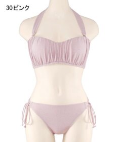 San-ai Resort（三愛水着楽園） 軽い着け心地でしっかり盛れる【楽盛り水着】　ラメギャザーワイヤー水着　9M　【San-ai Resort（サンアイリゾート）】