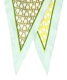 MOONBAT FURLA シルク100% モノグラム柄 菱形スカーフ