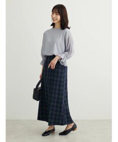 Green Parks きれいシルエットチェック裾フレアスカート