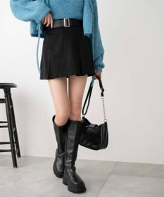 WEGO ベルト付チノプリーツスカパン