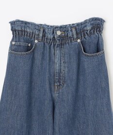 NAVE 【ReNAVE・洗える/軽量】ライトデニム ウエストギャザーパンツ