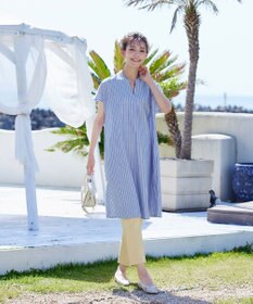 Tiaclasse 【洗える】リネンミックススキッパーシャツワンピース