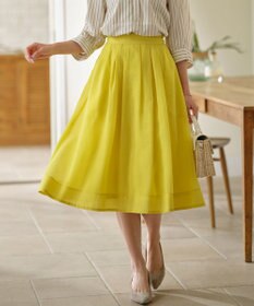 組曲 L 【洗える・シワになりにくい】カラーボイル シアーフレアスカート