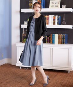 Tiaclasse 【小倉優子さん着用】【洗える】ピンタックノーカラージャケット