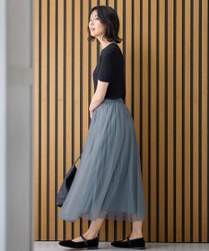 ANY 【ウエストゴム】シャイニーチュールスカート