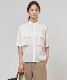 J.PRESS LADIES L 【WEB限定カラーあり・一枚で着映え】ラミーポプリン ティアード シャツ