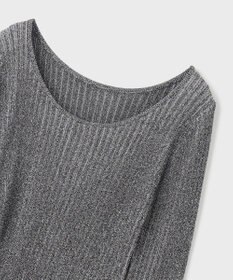 GRACE CONTINENTAL ラメリブクルーネックトップ