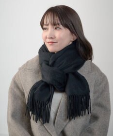 MOONBAT プラスムーンバット (+moonbat) カシミヤ100％無地ストール 洗える 190㎝×50㎝