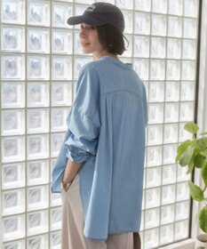 WEGO 【ANGIE VINTAGE】シアーデニムバンドカラーシャツ