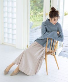 Tiaclasse L 【洗える】モックネックポインテルニットトップス