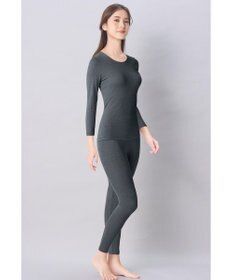 Wing あったかインナー 綿混 裏起毛 厚手 よく伸びる素材 【ラクのびサーモ】 8分袖 長袖 ネックせまめ 秋 冬 EL6914 ウイング／ワコール