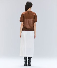 BEIGE， 【洗える・GLOW 10月号掲載】CADDO / シアーウールメッセージロゴＴニット