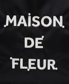 Maison de FLEUR サテンパールブランドロゴ刺繍トートバッグ