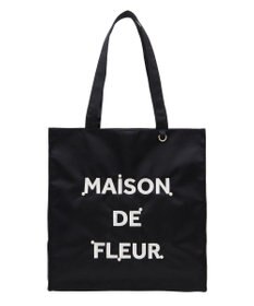 Maison de FLEUR サテンパールブランドロゴ刺繍トートバッグ