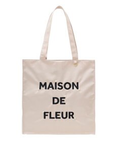 Maison de FLEUR サテンパールブランドロゴ刺繍トートバッグ
