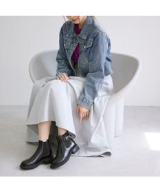 MODE ET JACOMO <carino>本革サイドゴアベルテッドショートブーツ