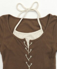 WEGO フロントレースアップレイヤードT