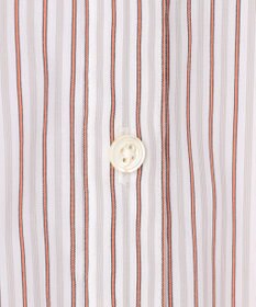 J.PRESS LADIES BEZコットンナイロン ストライプ フリル襟 ブラウス