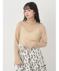 earth music&ecology ジャガードシャーリングシアートップス
