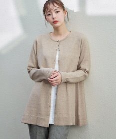 Tiaclasse 【洗える】ラウンドネックミドル丈ニットカーディガン