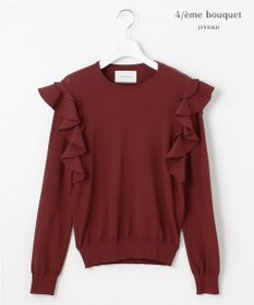自由区 【カトリエムブーケ】Ruche フリルディテールニット ボルドー