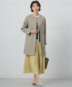 J.PRESS LADIES 【洗える・撥水】ドライツイルストレッチ ノーカラー コート