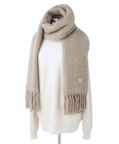 MOONBAT 【WEB限定】FURLA ウール混シャギー無地マフラー/幅40cm