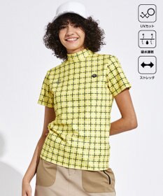 PW CIRCULUS 【UVカット / 吸水速乾 / 伸縮性抜群】【WOMEN】ＰＷロゴ＆チェックモックT ゴルフウェア レディース