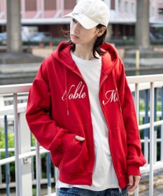 WEGO 【25年秋冬新作/ユニセックス着用ITEM/SMLサイズ展開】グラフィックロゴダブルZIPパーカー