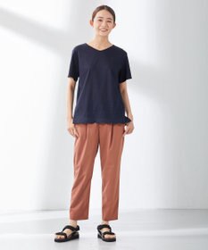 J.PRESS LADIES 【洗える】マイクロタイプライターストレッチ テーパード パンツ