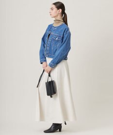 ICB L 【洗える】サテンワックスヴィンテージ フレアスカート