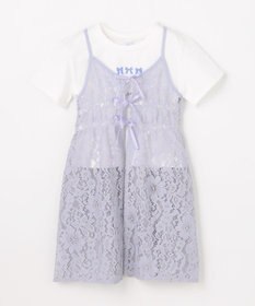 ANY KIDS 【2点セット】Tシャツ×レース キャミソールチュニック