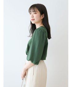 Green Parks 袖楊柳ドッキングニットプルオーバー