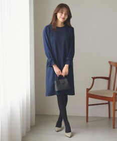 Feroux 【洗える】リボンスリーブダンボール ワンピース