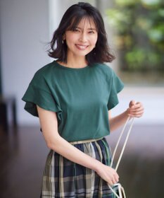 ANY 【接触冷感/UVケア/シワになりにくい】フレアスリーブ TブラウスⅡ