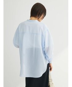 Green Parks シアーチェック袖ドロストシャツチュニック