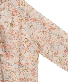 YECCA VECCA フラワー柄シアーボウタイブラウス