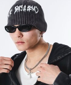 WEGO Mモチーフラインストーンネックレス