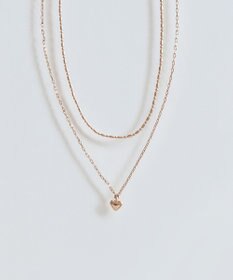Phoebe 【金属アレルギー対応】2setスウィートハートネックレス　シャンパンゴールド