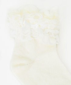 組曲 KIDS 【16~21cm】レース付シルケット ショートソックス