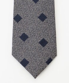 JOSEPH ABBOUD 【日本縫製】シャンブレーヘリンボーンスクエアジャガード ネクタイ